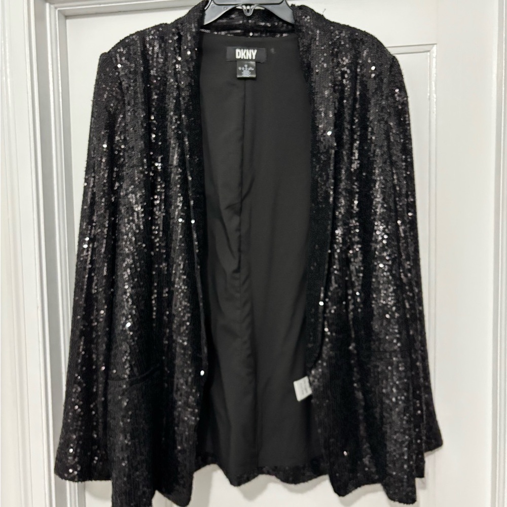 DKNY Sparkling Black Sequin Blazer